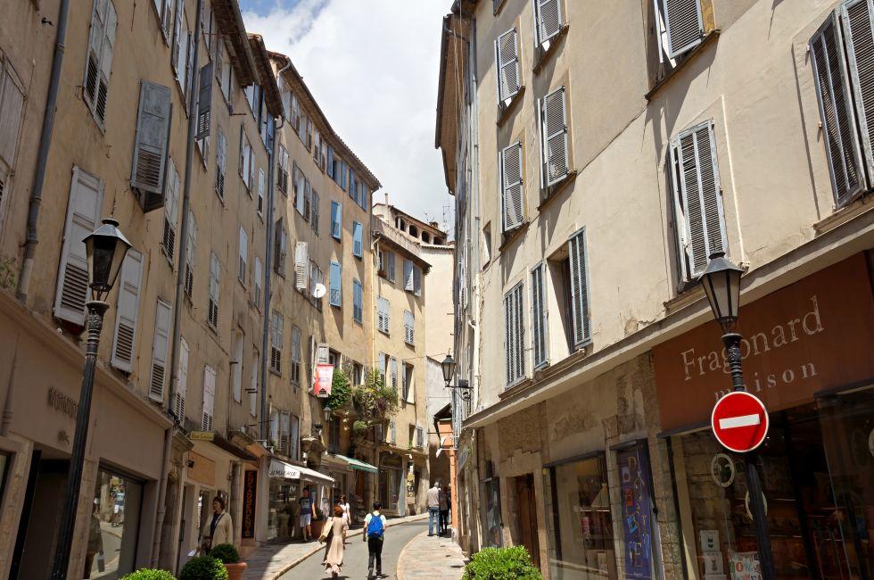 GRASSE, FRANCE - MAY 3: Architecture of Grasse Town in the southern France on May 3, 2013 in Grasse, France. Grasse is famous for its perfume industry. The city was founded in the XI century. 