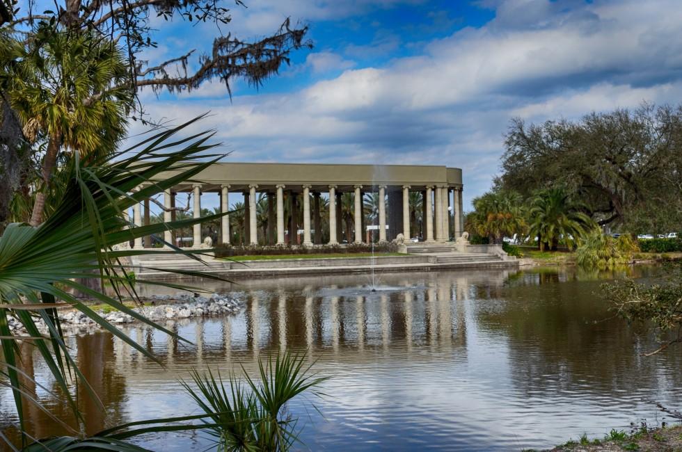 The Parthenon is the most recognizable peice of architecture in New Orlean's City Park. It sits across a placid lake and is flanked by majestic oaks and ornamental palms.