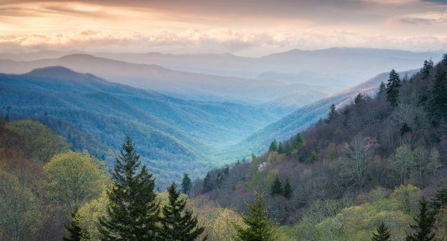 Oconaluftee Valley Scenic Sunrise Overlook Great Smoky Mountains National Park