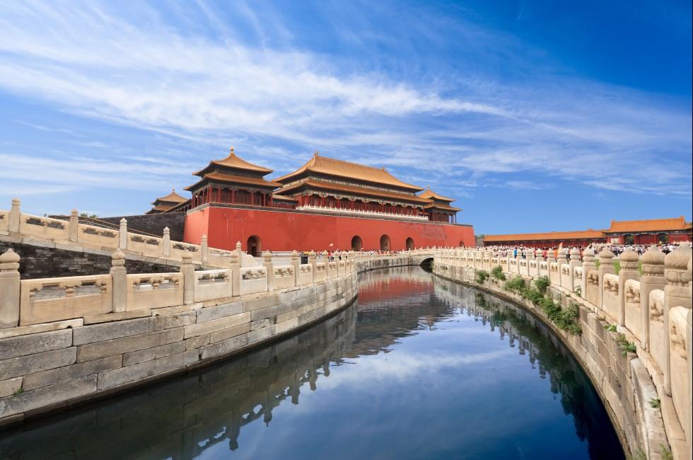 the forbidden city of the golden water bridge in beijing,China; 