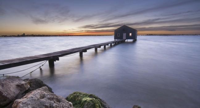Boathouse at dawn in Perth, Western Australia; Shutterstock ID 172044737; Project/Title: Australia; Downloader: Fodor's Travel