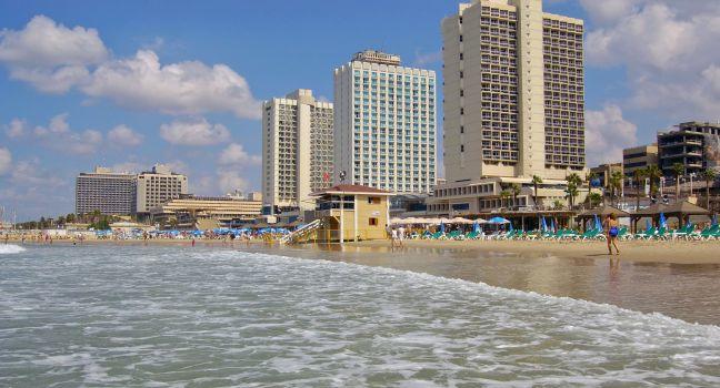 View of Tel-Aviv seashore; 