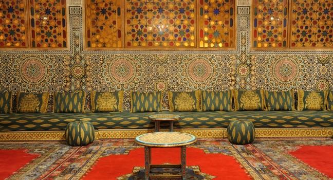 Oriental decorated lounge in Morocco;