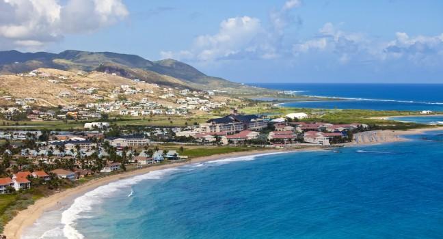 overhead view of resort city in st kitts; 