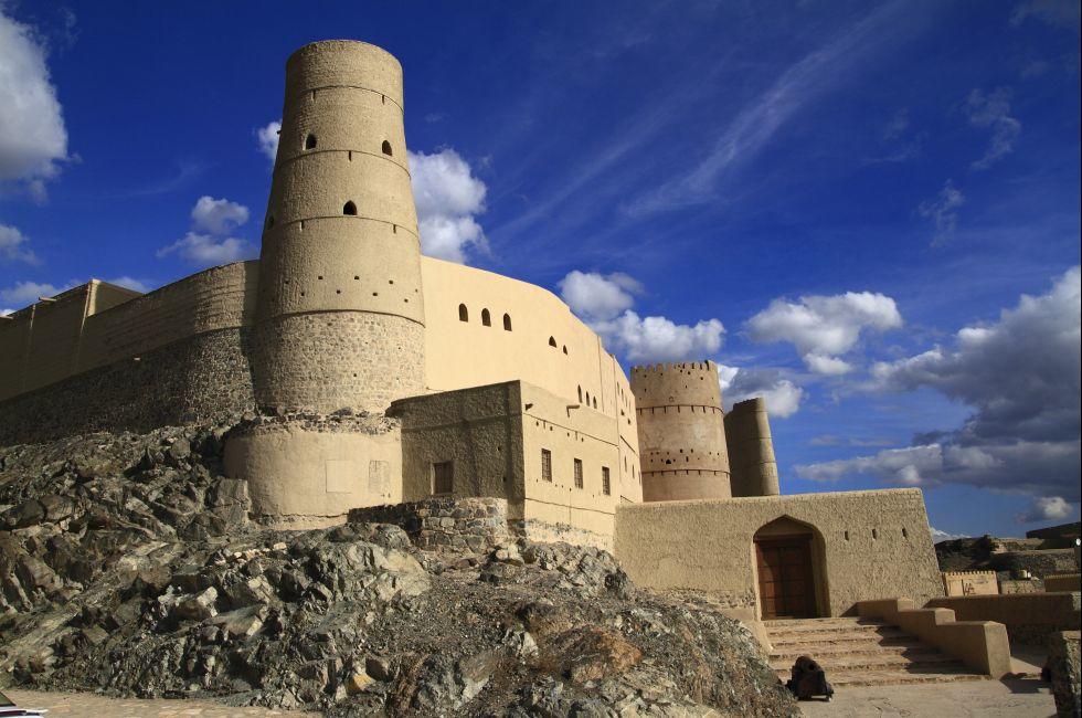 Bahla Fort situated at the foot of the Djebel Akhdar highlands in Oman.