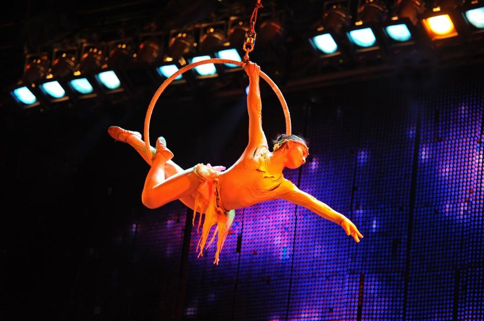 BEIJING - JUNE 5: Beijing Acrobatics Troupe artist performs at the famous Chaoyang Theatre on June 5, 2011, in Beijing, China.