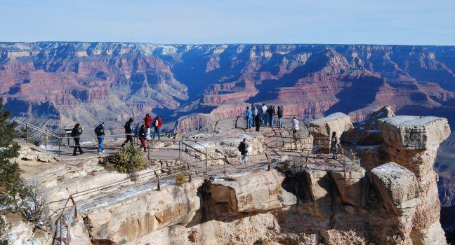 Tourists, Grandview Point, Grand Canyon South Rim, Grand Canyon, Arizona, USA, North America