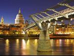 St. Paul's Cathedral and Millennium Bridge in London
