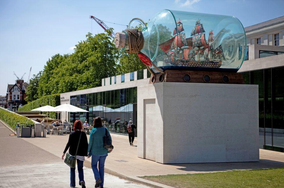 Nelson&#x2019;s Ship in a Bottle, Sculpture, National Maritime Museum, London, England
