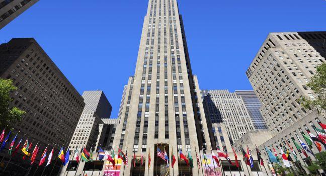 NEW  YORK - SEPTEMBER 5: Rockefeller Center on September 5, 2010 in NYC. Rockefeller Center is a complex of 19 commercial buildings, built by the Rockefeller family, located in Midtown Manhattan.; Shutterstock ID 100153565; Project/Title: MB_NYPhotoMap