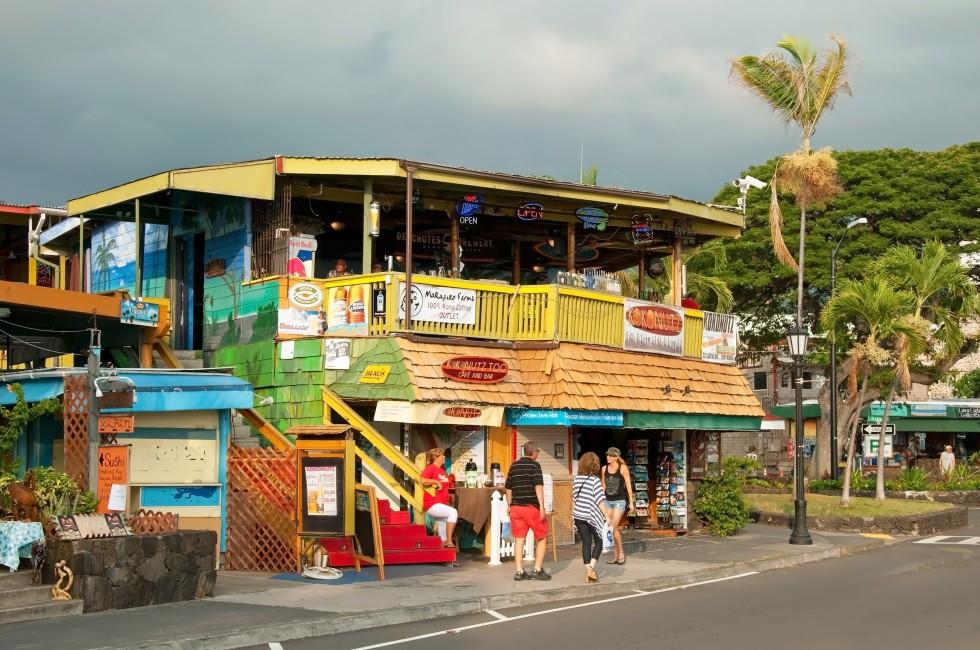 KONA, HAWAII - Surfer's restaurant in Kona on Big Island on September 6, 2011 in Kona, USA. Kona is the center of commerce and of the tourist industry on West Hawaii.
