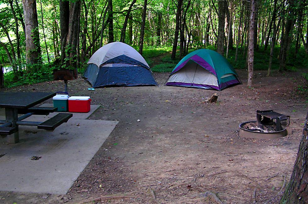 Rock Island State Park Rock Island; Tennessee; Tents at Campsite