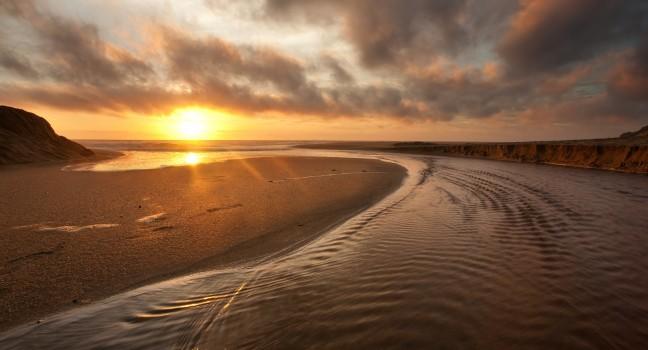 Sunset at Moss Beach, California; 