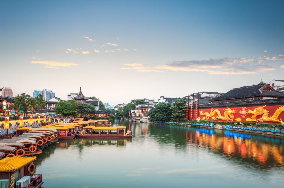 Nanjing, China; beautiful nanjing confucius temple at dusk,China.; Shutterstock ID 154965989; Project/Title: Viking Destinations; Downloader: Fodor's Travel
