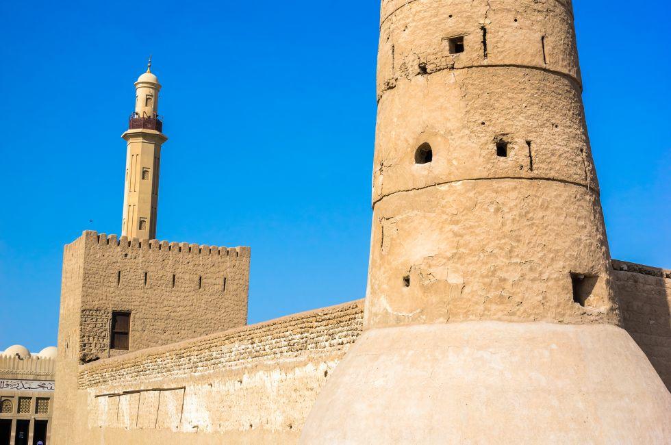 Al Fahidi Fort (1787), home to the Dubai Museum and city's oldest building. Dubai, Uae.
