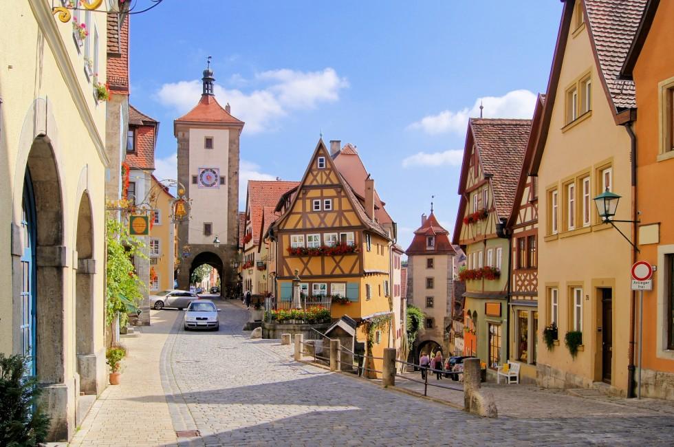 Classic view of Rothenburg ob der Tauber, Germany; 