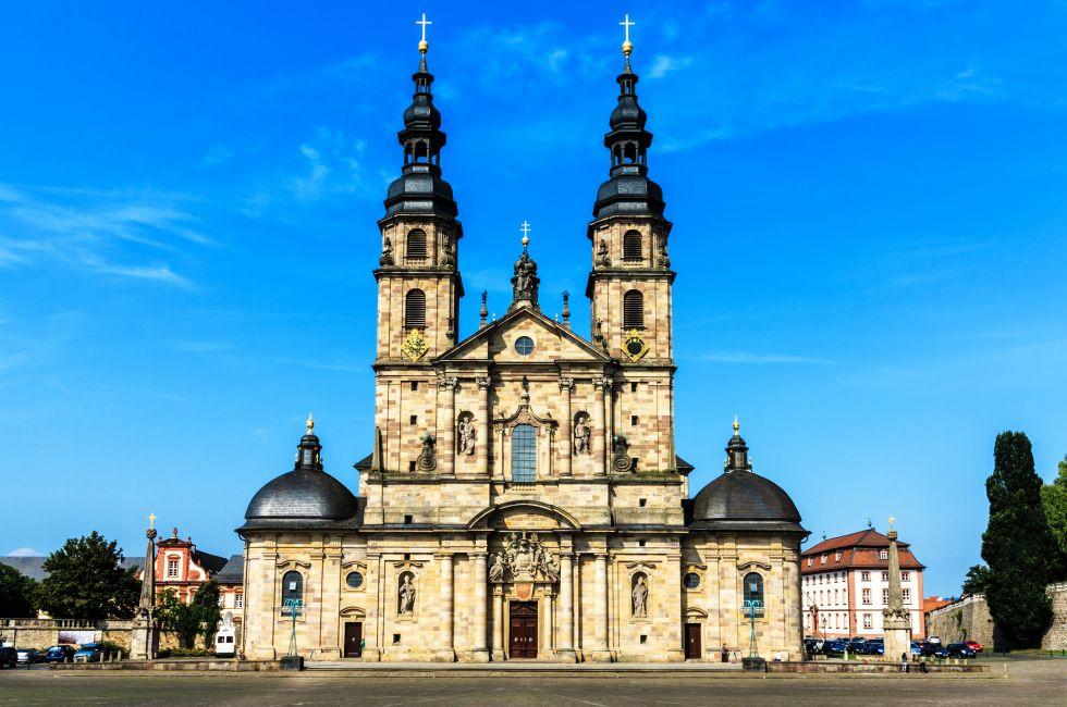 Famous baroque Cathedral in historic Fulda, Germany. Photo taken on: July 27th, 2014 