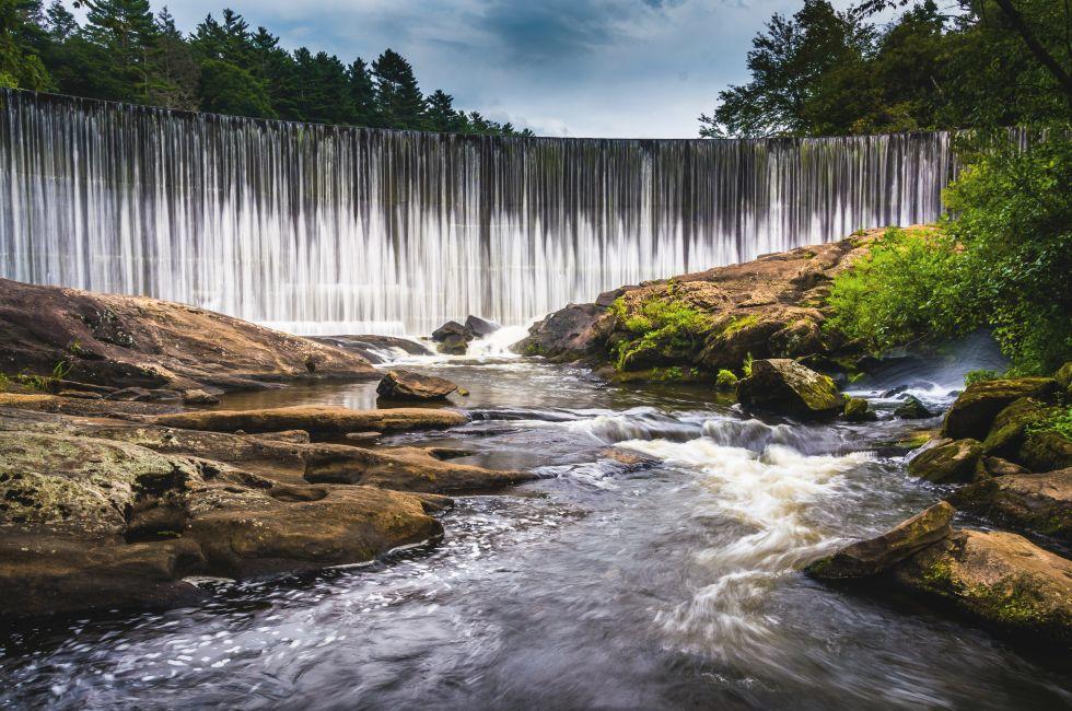 Dam at Lake Sequoyah and the Cullasaja River, Highlands, North Carolina.