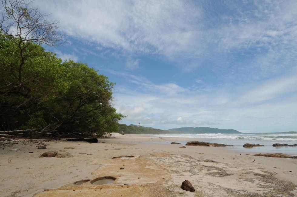 Sunny Costa Rica Tropical Beach and Coastline in Mal Pais