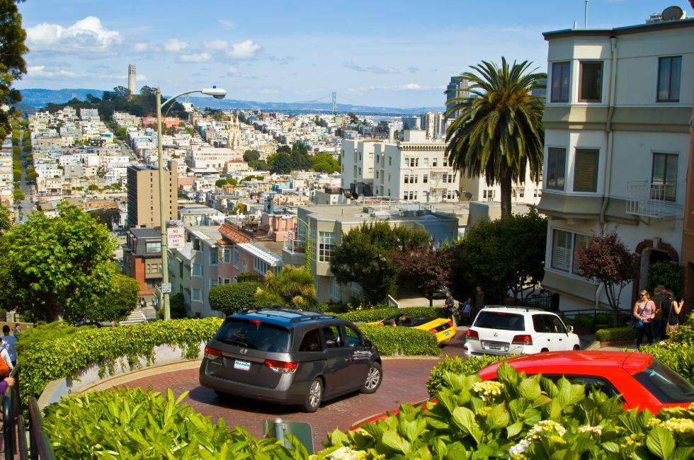 Lombard Street hill, San Francisco, California.