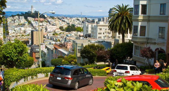 Lombard Street hill, San Francisco, California.
