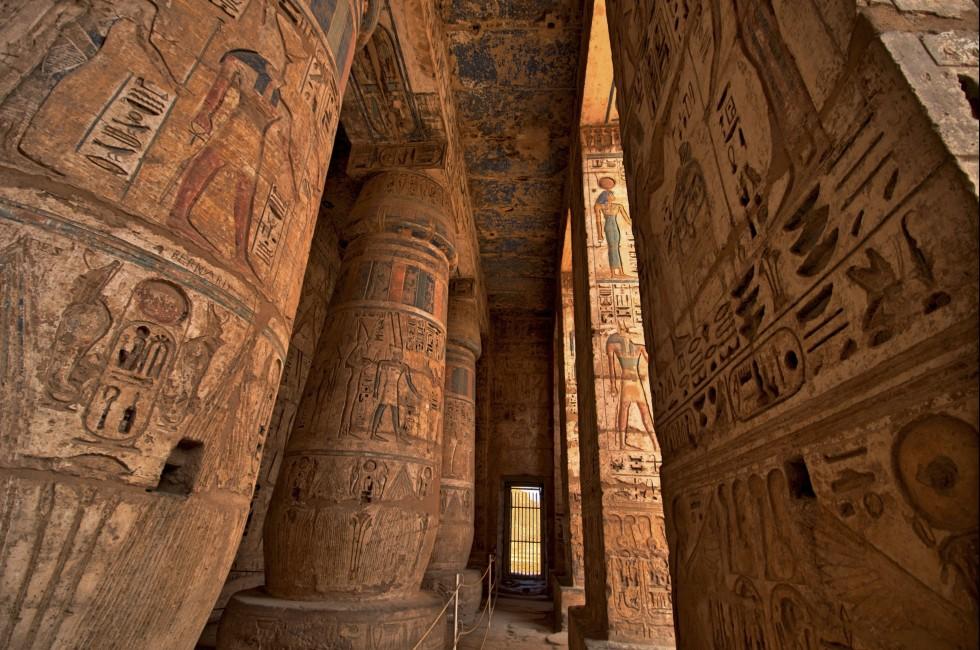 Heiroglyphs at Medinat Habu. Luxor, Egypt.