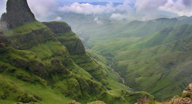 Green valley in the Drakensberg south africa