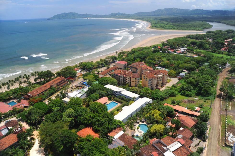 Aerial view of western Costa Rica resorts in Tamarindo area