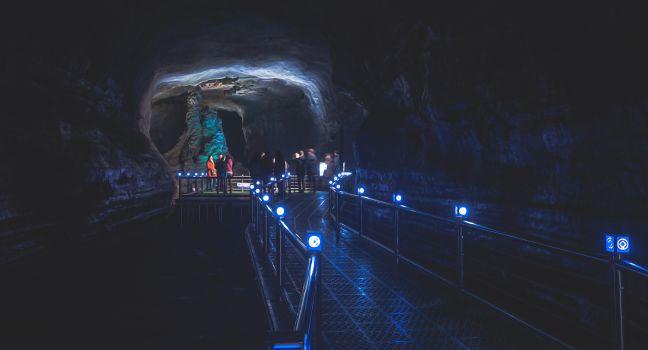 Jeju Island, South Korea - December 1, 2014: Manjanggul Lava Tube It is a UNESCO World Heritage Only 1km. of The 13km. is Open to The Tourists.