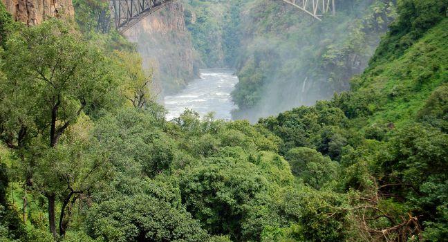 Bridge past the Victoria Falls