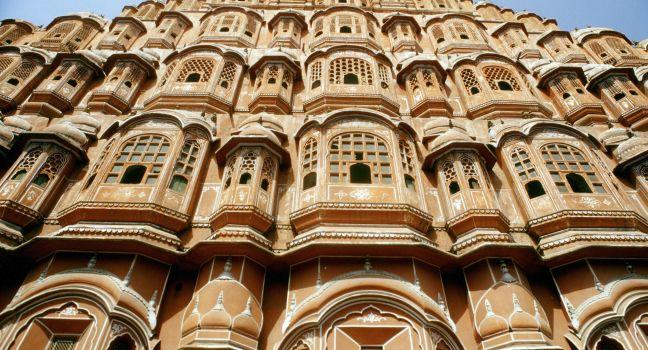 Hawa Mahal &quot;Palace of Winds&quot; or &#x201c;Palace of the Breeze&#x201d;, is a palace in Jaipur, India. Its unique five-storey exterior is also akin to the honeycomb of the beehive with its 953 small windows called jharokhas that are decorated with i