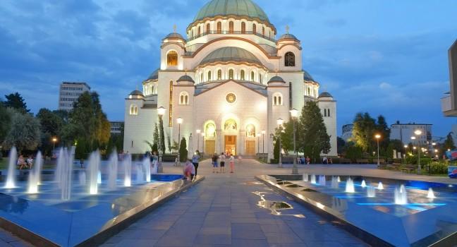 white Cathedral of St. Sava in Belgrade at evening, Serbia; Shutterstock ID 249613117; Project/Title: Viking Licensing; VK_2014; Downloader: Fodor's Travel
