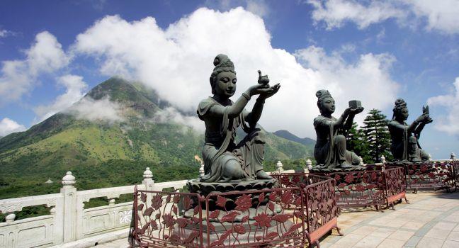 Buddhist Statues, Po Lin Monastery, Lantau Island, Hong Kong, China