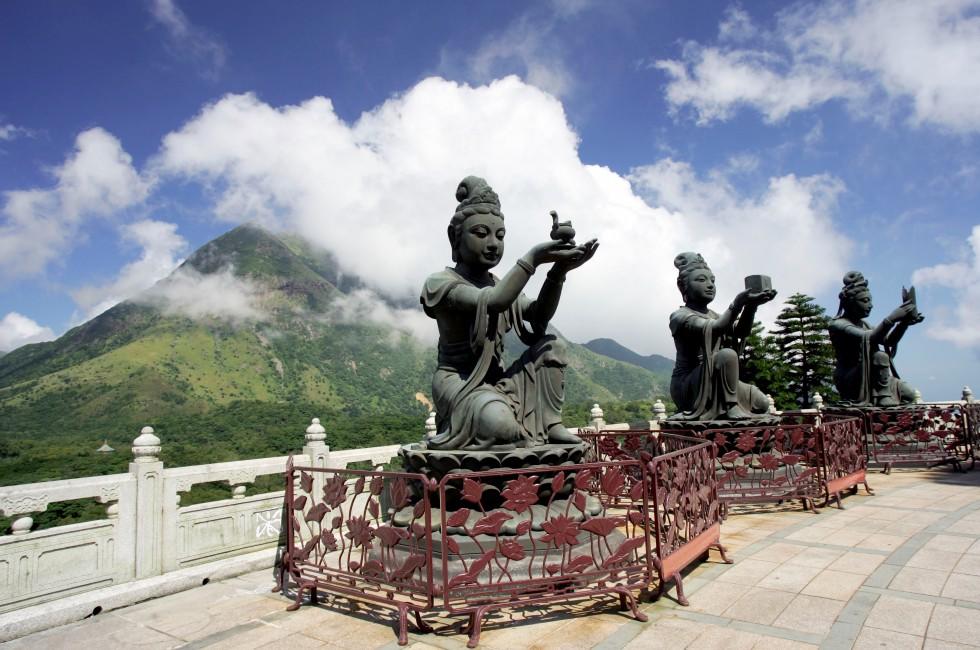 Buddhist Statues, Po Lin Monastery, Lantau Island, Hong Kong, China
