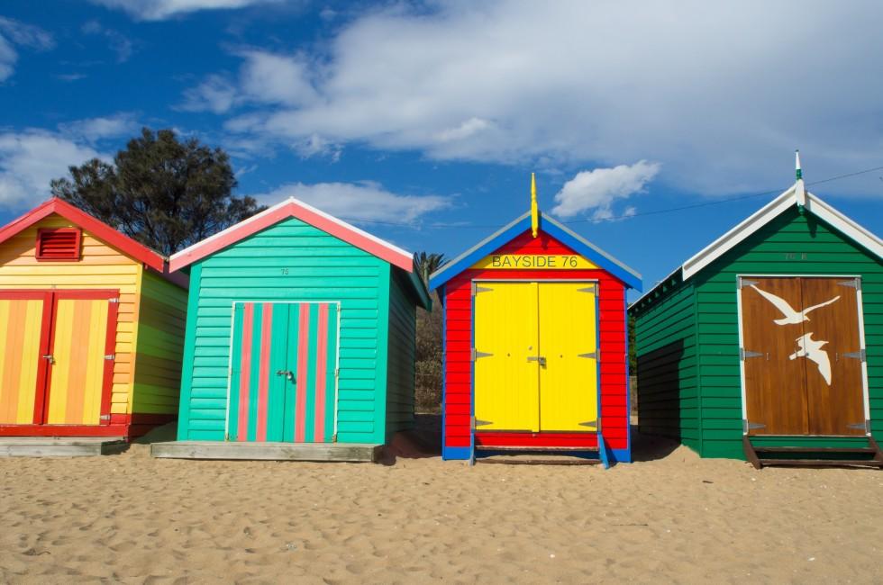 Bathing boxes on Brighton beach - Melbourne - Australia