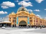 MELBOURNE, AUSTRALIA - JAN 15, 2015: Flinders street Station on Australia Day in Melbourne on Jan 15, 2015. Australia.Flinders street Station is the biggest station in Melbourne. 