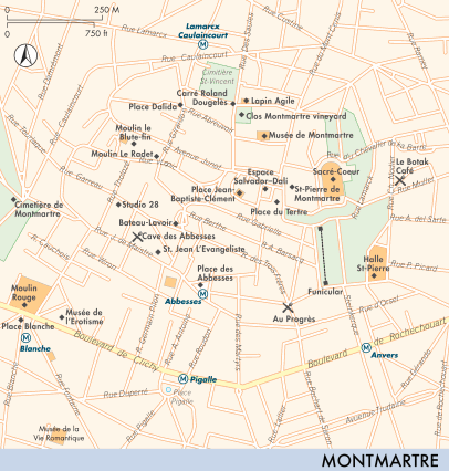 Map of Montmartre