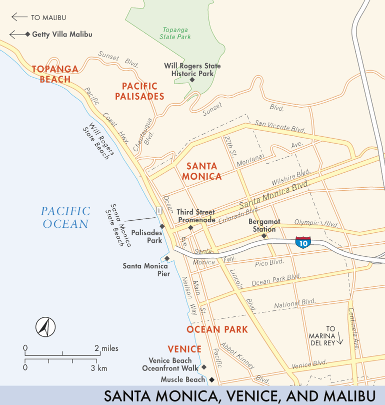 Map of Santa Monica and the Beaches Santa Monica and the Beaches