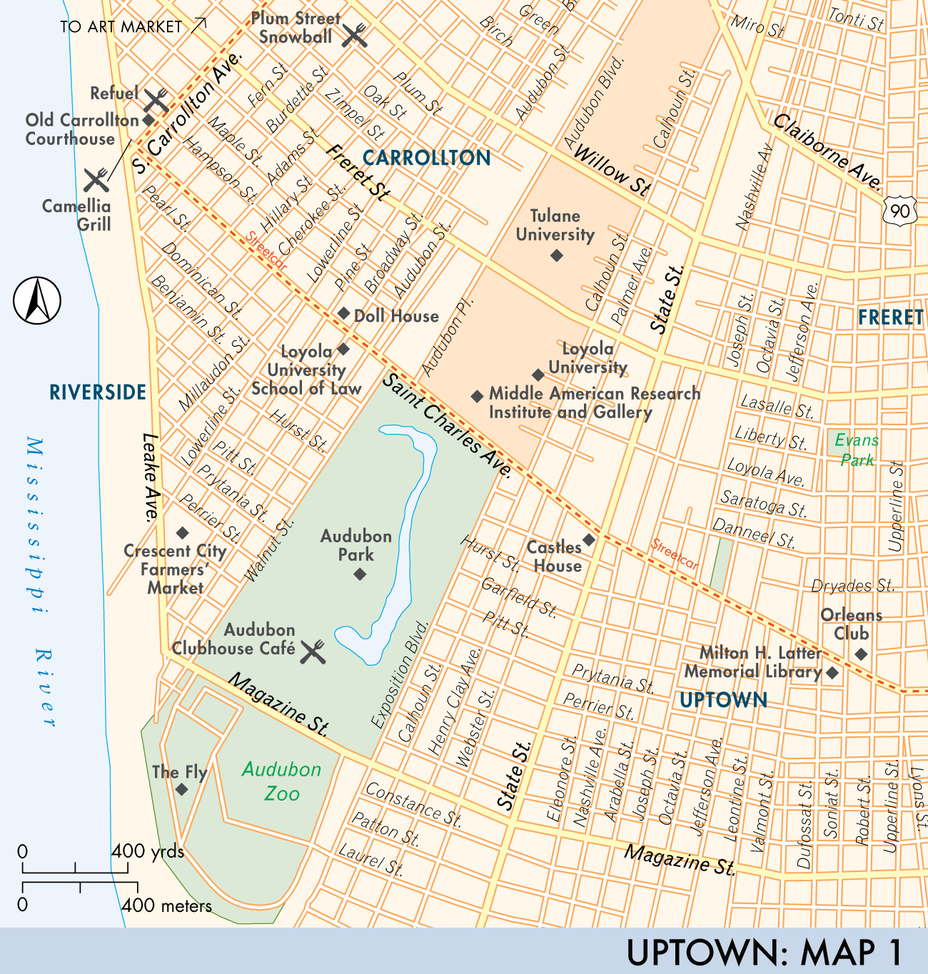 Map of Uptown and CarrolltonRiverbend Uptown and Carrollton