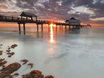 Clearwater Beach Florida, sunset with pier 60 in view.