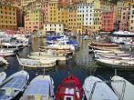 glimpse of Camogli, Genoa, Italy;  