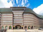 Wide angle view of famous Chilehaus (Chile House) in Hamburg, Germany.