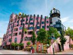 Hundertwasser House (Green Citadel) - one of the most famous landmarks in Magdeburg, Germany.
