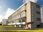 Dessau, Germany; Bauhaus - complex of modern architecture on April 23, 2011, Dessau, Germany. This iconical piece of architecture was designed in 1925 by Walter Gropius and is in UNESCO; 