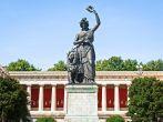 Famous statue of bavaria at the theresienwiese in munich, germany.