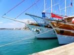 Wooden sailing boat in Split harbor