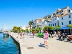 SIBENIK, CROATIA - AUG 26, 2014: Harbor in Sibenic, Croatia. Sibenic is a popular touristic destination in Croatia