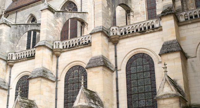 Sens (Yonne, Burgundy, France) - Exterior of the Saint-Etienne cathedral, in gothic style