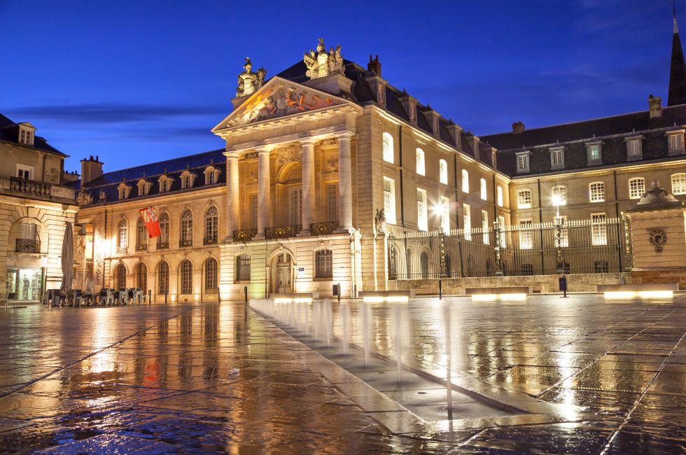 Liberation Square and the Palace of Dukes of Burgundy in Dijon, France.
