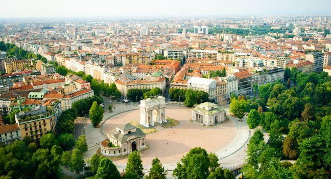 beautiful panoramic view of Milan; Shutterstock ID 131555354; Project/Title: Worlds Best Fashion Museums; Downloader: Fodor's Travel
